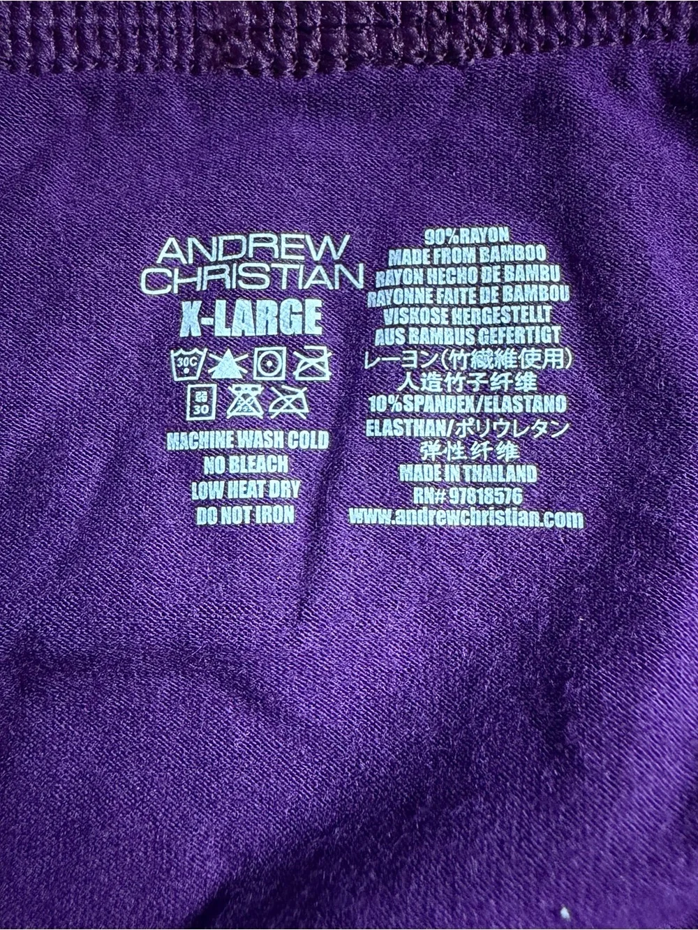 Andrew Christian BFD Men's Briefs Underwear Plum X-LARGE